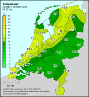 Weerkaart KNMI Temperatuur