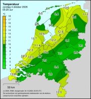 Weerkaart KNMI Temperatuur