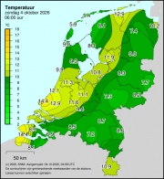 Weerkaart KNMI Temperatuur