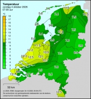 Weerkaart KNMI Temperatuur
