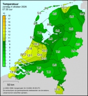 Weerkaart KNMI Temperatuur