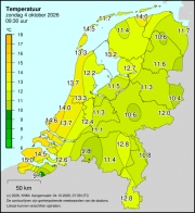 Weerkaart KNMI Temperatuur