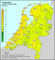 Weerkaart KNMI Temperatuur