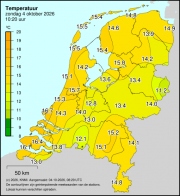 Weerkaart KNMI Temperatuur