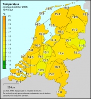 Weerkaart KNMI Temperatuur