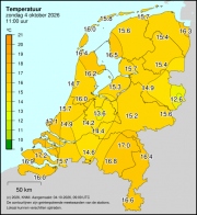 Weerkaart KNMI Temperatuur