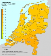 Weerkaart KNMI Temperatuur