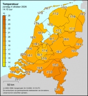 Weerkaart KNMI Temperatuur