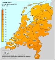 Weerkaart KNMI Temperatuur