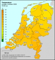 Weerkaart KNMI Temperatuur