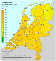Weerkaart KNMI Temperatuur