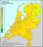 Weerkaart KNMI Temperatuur