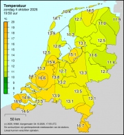 Weerkaart KNMI Temperatuur