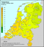 Weerkaart KNMI Temperatuur
