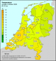 Weerkaart KNMI Temperatuur
