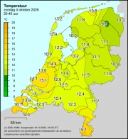Weerkaart KNMI Temperatuur