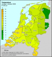 Weerkaart KNMI Temperatuur