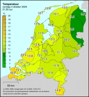 Weerkaart KNMI Temperatuur
