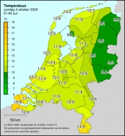 Weerkaart KNMI Temperatuur