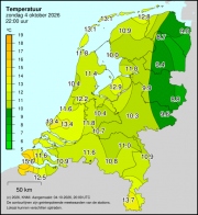 Weerkaart KNMI Temperatuur
