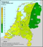 Weerkaart KNMI Temperatuur