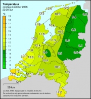 Weerkaart KNMI Temperatuur