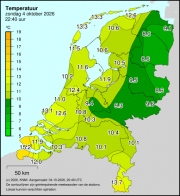Weerkaart KNMI Temperatuur