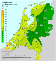 Weerkaart KNMI Temperatuur