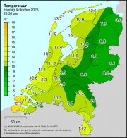 Weerkaart KNMI Temperatuur