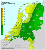 Weerkaart KNMI Temperatuur