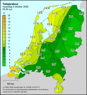 Weerkaart KNMI Temperatuur