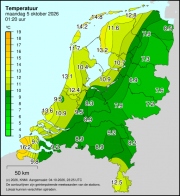 Weerkaart KNMI Temperatuur