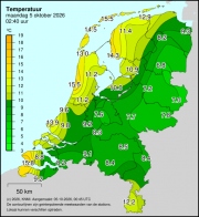 Weerkaart KNMI Temperatuur