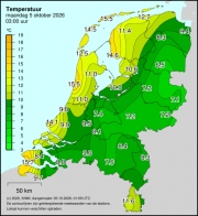 Weerkaart KNMI Temperatuur
