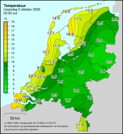 Weerkaart KNMI Temperatuur