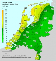 Weerkaart KNMI Temperatuur