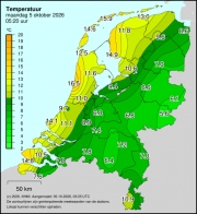 Weerkaart KNMI Temperatuur