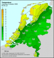 Weerkaart KNMI Temperatuur