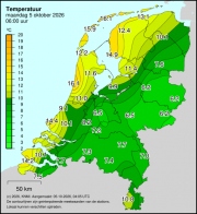 Weerkaart KNMI Temperatuur