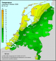 Weerkaart KNMI Temperatuur