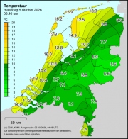 Weerkaart KNMI Temperatuur