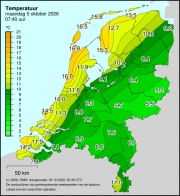 Weerkaart KNMI Temperatuur