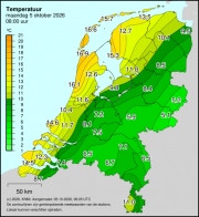 Weerkaart KNMI Temperatuur