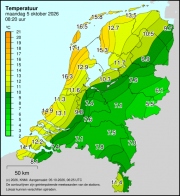 Weerkaart KNMI Temperatuur