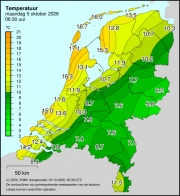 Weerkaart KNMI Temperatuur