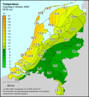 Weerkaart KNMI Temperatuur