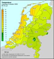 Weerkaart KNMI Temperatuur