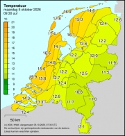 Weerkaart KNMI Temperatuur
