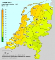 Weerkaart KNMI Temperatuur