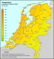 Weerkaart KNMI Temperatuur